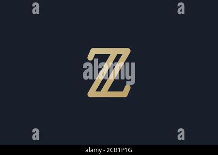 Z-Logo-Design. Buchstabe Z-Logo. Saubere und moderne Linienkunst oder Single-Line-Stil. Z-Logo mit Goldfarbe . Vektorgrafik Stock Vektor