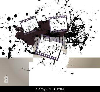 Leerer Rahmen von fotografischem Analogfilm, Kamerafilm, grungy Fotorahmen, freier Raum für Pix, Vektor Stock Vektor