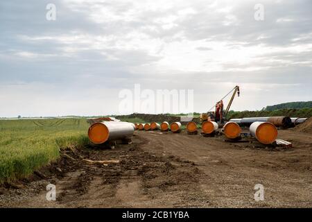 Bauarbeiten für Pipeline Balkan Stream in Bulgarien Stockfoto