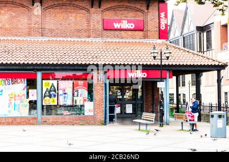 Wilko Store, Wilko, Wilkinsons Store, Wilko Shop, Wilkinsons Shop, Schild, Logo, Eingang, Wilkinsons, wilko, Lincoln City, Lincolnshire, UK, England Stockfoto