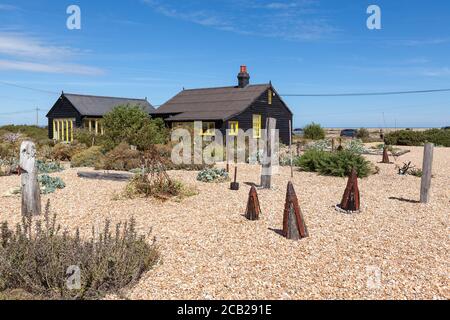 Prospect Cottage and Garden, Dungeness, Heimat des verstorbenen Derek Jarman Künstlers und Filmregisseurs, Kent, England, Großbritannien, GB Stockfoto