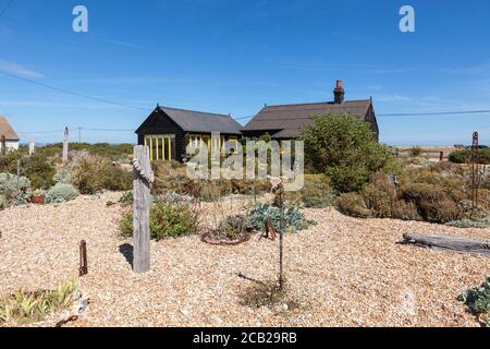 Prospect Cottage and Garden, Dungeness, Heimat des verstorbenen Derek Jarman Künstlers und Filmregisseurs, Kent, England, Großbritannien, GB Stockfoto