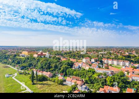 Luftaufnahme der Stadt Vukovar, Slawonien und Srijem Regionen von Kroatien Stockfoto