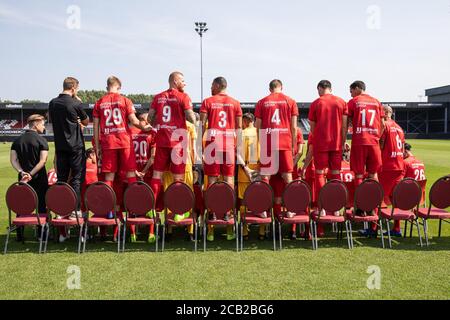 Almere, Niederlande. August 2020. ALMERE, 10-08-2020, Yanmar Stadion, Saison 2020/2021, Niederländischer Fußball Keuken Kampioen Divisie. Almere City während der Fotocall Almere City FC Credit: Pro Shots/Alamy Live News Stockfoto