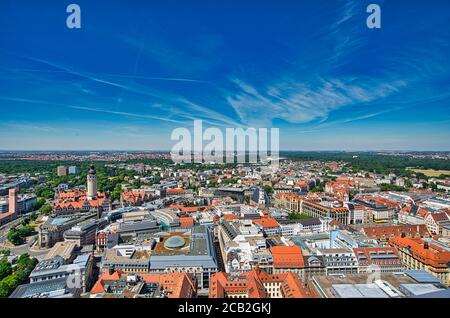 Stadtzentrum von Leipzig aus der Luft Stockfoto
