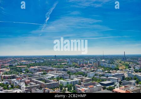 Stadtzentrum von Leipzig aus der Luft Stockfoto