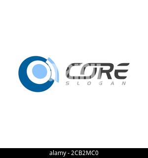 C Letter Core Icon Vektor Illustration Design-Vorlage Stock Vektor