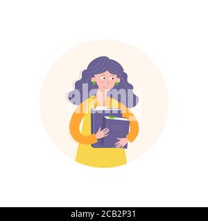 Mädchen mit Büchern Vektor Stock Vektor