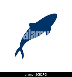 Whale Silhouette für trendigen flachen Stil für Grafik-Design, Website. Ocean Tier Stock Vektor-Illustration. Stock Vektor