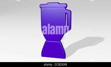 KÜCHENMIXER 3D-Symbol wirft Schatten. 3D-Illustration. Hintergrund und Kochen Stockfoto