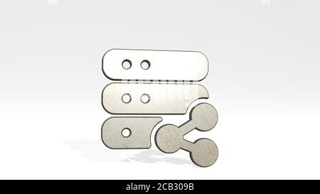 Server share 3D-Symbol auf dem Boden stehend. 3D-Illustration. Daten und Computer Stockfoto