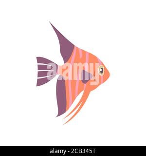 Meeresfisch für trendigen flachen Stil für Grafik-Design, Web-Site. Vektorgrafik „Stock“. Stock Vektor
