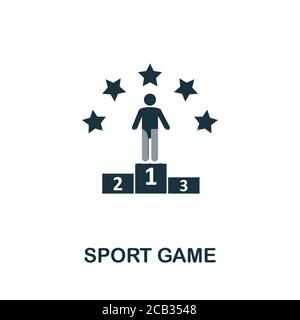 Symbol „Sportspiel“. Einfaches Element aus der Sammlung der Spieleentwicklung. Gefülltes Sport-Spiel-Symbol für Vorlagen, Infografiken und mehr Stock Vektor