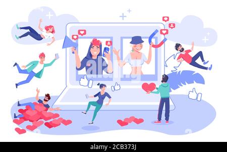 Influencer digital Social Media Marketing Konzept Stock Vektor