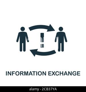 Symbol für den Informationsaustausch. Einfaches Element aus der Sammlung von Geschäftstechnologien. Symbol für gefüllten Informationsaustausch für Vorlagen, Infografiken und mehr Stock Vektor