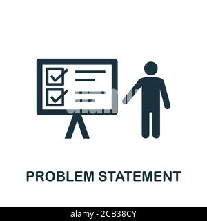 Problemstattsymbol. Einfaches Element aus der Sammlung von Geschäftstechnologien. Ausgefülltes Problem Statement-Symbol für Vorlagen, Infografiken und mehr Stock Vektor
