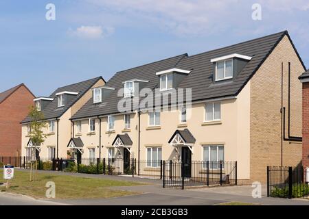 Neubau Häuser in der neuen Stortford Fields Wohnsiedlung Entwicklung. Bishop's Stortford, Hertfordshire. England. VEREINIGTES KÖNIGREICH. Stockfoto
