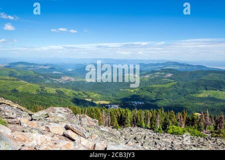 Blick vom Mount Spokane State Park der höchste Gipfel im Spokane County mit Blick auf den BinnenNordwesten der USA Stockfoto