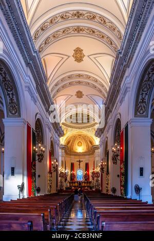 Innen, San Juan Kathedrale (St. Johannes der Täufer), Old San Juan, Puerto Rico Stockfoto