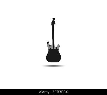 Gitarre, Instrument, Musiksymbol. Vektor-Illustration, flaches Design. Stock Vektor