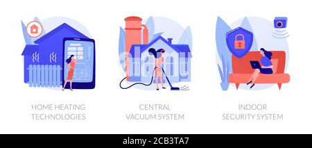 Home Technologien abstraktes Konzept Vektor Illustrationen. Stock Vektor