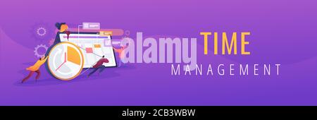 Time Management Concept-Banner-Header Stock Vektor