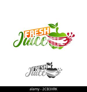 Fresh Juice Logo Designs Vorlage, Orange Juice Logo Vorlage.EPS 10 Stock Vektor