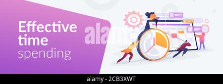 Time Management Concept-Banner-Header Stock Vektor