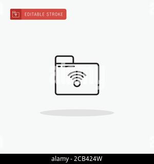 Symbolvektor für freigegebene Ordner. Symbol für freigegebenen Ordner für die Präsentation. Stock Vektor