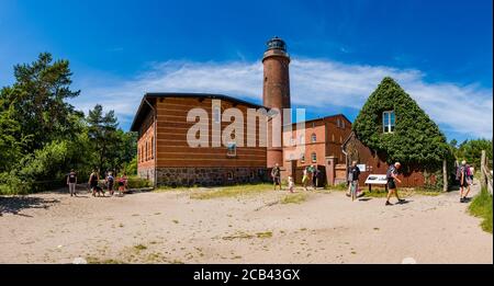 Der Leuchtturm Darßer Ort ist bei Touristen im Inneren beliebt Nationalpark Fischland Darß Zingst Stockfoto