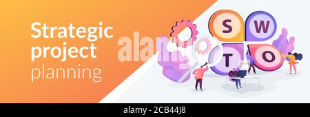 SWOT Analyse Webbanner Konzept. Stock Vektor