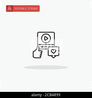 Symbolvektor für Musik und Multimedia. Musik- und Multimedia-Symbol für die Präsentation. Stock Vektor