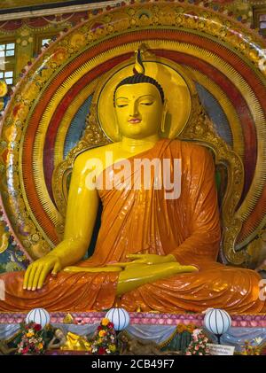 dh Gangaramaya Buddhistischer Tempel COLOMBO STADT SRI LANKA Tempel groß buddha Statue Schrein Stockfoto