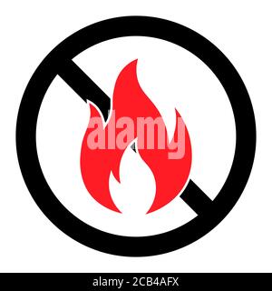 Keine Feuer Zeichen Flamme verboten Vorsicht Symbol Symbol Vektor Illustration Stock Vektor