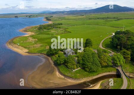 Luftaufnahme des Harperrig Reservoir, West Lothian, Schottland. Stockfoto