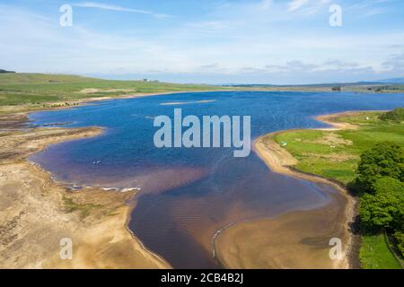 Luftaufnahme des Harperrig Reservoir, West Lothian, Schottland. Stockfoto