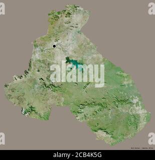 Form von Nord, Region Kamerun, mit seiner Hauptstadt isoliert auf einem einfarbigen Hintergrund. Satellitenbilder. 3D-Rendering Stockfoto