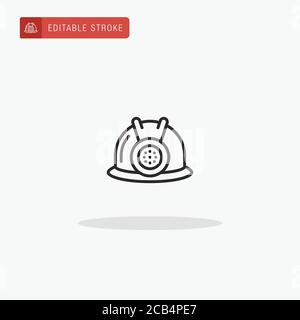 Symbolvektor für Bergbauhelm. Bergbau Helm Symbol für die Präsentation. Stock Vektor