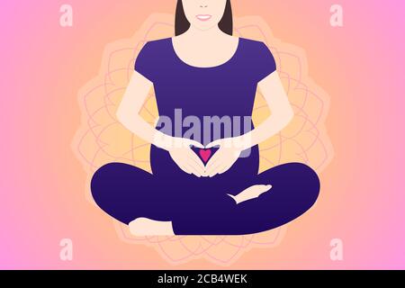 Schwangere Yoga Vektor-Illustration für Plakate und Banner in flach Stil Stock Vektor