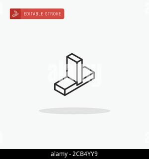 Durch Symbolvektor. Durch das Symbol für die Präsentation. Stock Vektor