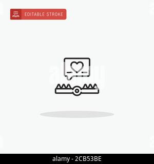 Symbolvektor für die Abhängigkeit von sozialen Medien. Symbol für Social Media-Abhängigkeit für die Präsentation. Stock Vektor