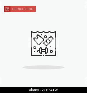 Symbolvektor für Wasserverschmutzung. Symbol für Wasserverschmutzung zur Präsentation. Stock Vektor