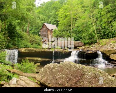 Glade Creek Grist Mill im Babcock State Park Stockfoto