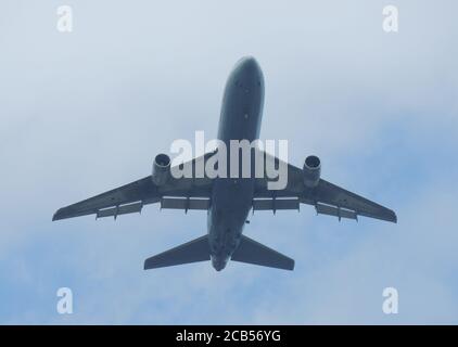 ZD948, eine Lockheed TriStar KC1, die von der Royal Air Force (216 Squadron) am Prestwick International Airport in Ayrshire, Schottland, betrieben wird. Stockfoto