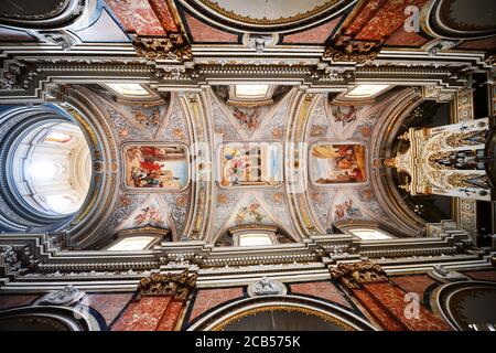 Die Stiftskirche St. Lawrence in Birgu, Malta. Stockfoto