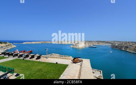 Die Upper Barrakka Gardens in Valletta, Malta. Stockfoto