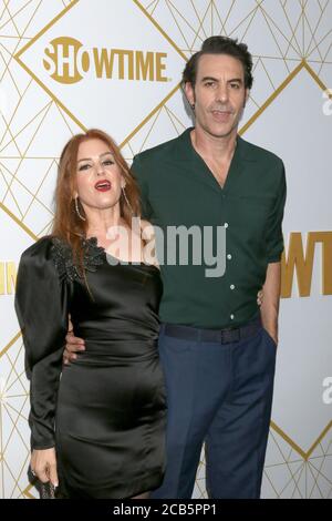 LOS ANGELES - SEP 21: Isla Fisher, Sacha Baron Cohen bei der Showtime Emmy Eve Party in den San Vicente Bungalows am 21. September 2019 in West Hollywood, CA Stockfoto