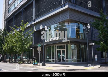 Das LA Fitness Pearl District in Portland, Oregon. LA Fitness International LLC ist eine amerikanische Fitnesskette in den USA und Kanada. Stockfoto