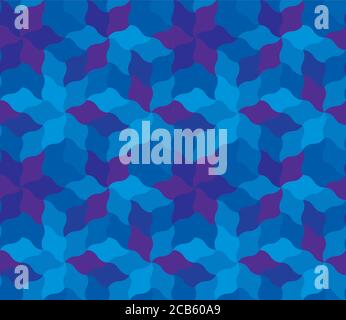 Geometrische nahtlose Muster aus glatten Linien, dreidimensionale Muster, hellen Vektor abstrakten Hintergrund, in Textil und Design verwendet werden. Stock Vektor