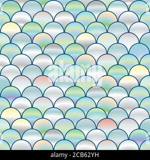 Nahtloser Hintergrund mit Perlenkreisen ähnlich wie Fischschuppen, Hintergrund mit Perlen. Stock Vektor